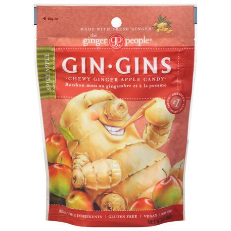 Ginger People Ginger Apple Candy, Chewy, Spicy Apple - 3 Ounces