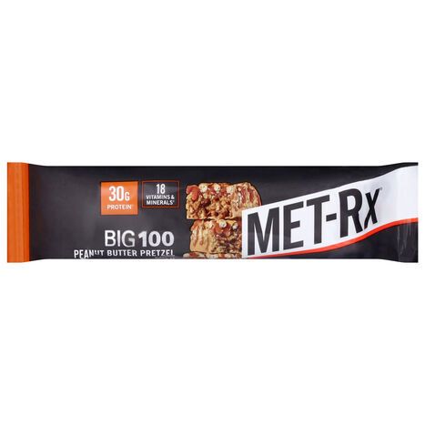 MET-Rx Meal Replacement Bar, Peanut Butter Pretzel, Big 100 - 3.52 Ounces
