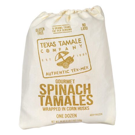 Texas Tamale Tamales, Gourmet, Spinach - one dozen