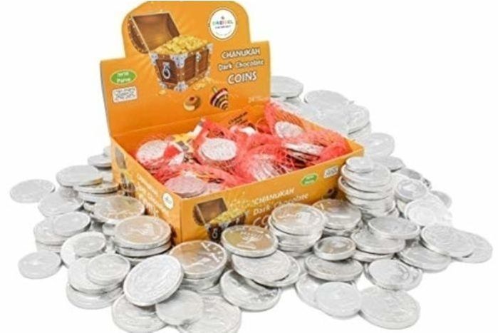 Carmit Dark Chocolate Coins Box 24bags Chanukah