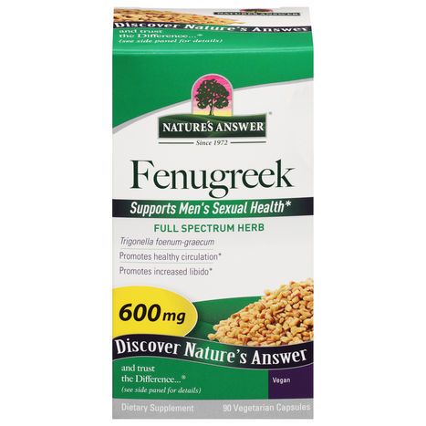 Nature's Answer Fenugreek, 600 mg, Vegetarian Capsules - 90 Vegetarian Capsules