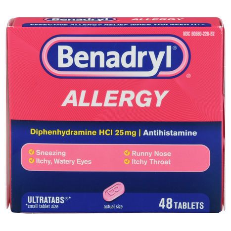 Benadryl Allergy, 25 mg, Tablets - 48 Tablets