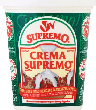 Supremo Sour Cream, Mexican Style - 15 Ounces