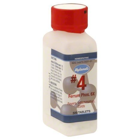 Hyland's No. 4 Ferrum Phos. 6X, Tablets - 500 Tablets