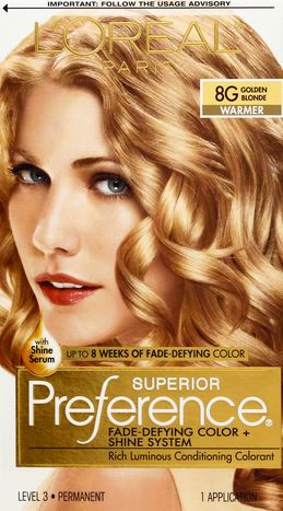 Superior Preference Permanent Color, Warmer, Golden Blonde 8G - 1 Application