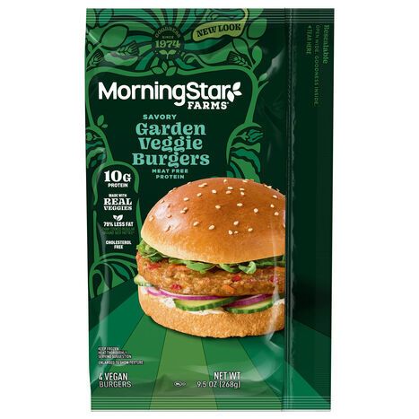 MorningStar Farms Vegan Savory Garden Veggie Burgers - 4 Burgers