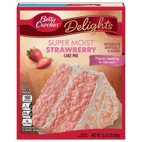 Betty Crocker Cake Mix, Strawberry, Super Moist - 15.25 Ounces