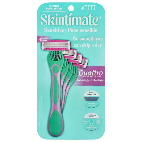 Skintimate Razors, Sensitive Skin - 4 Blades