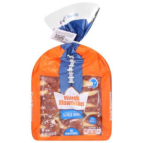King's Hawaiian Pre-Sliced Pretzel Hawaiian Sweet Slider Buns - 9 Buns